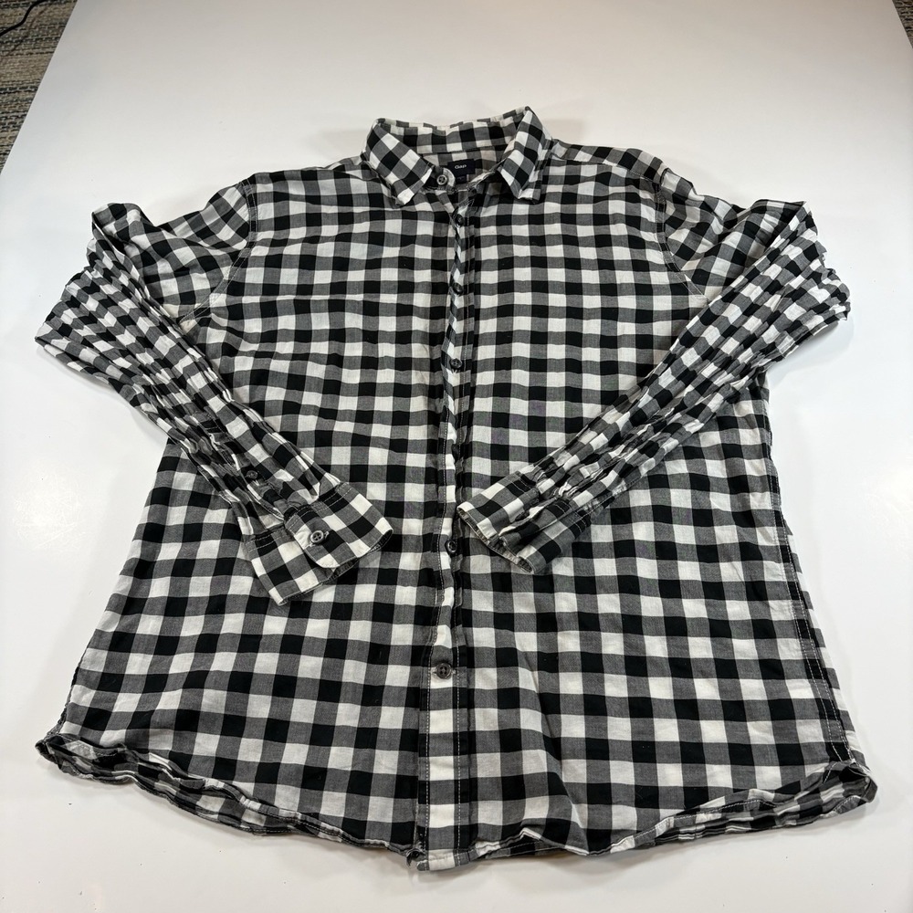 Mens GAP Buffalo Checked Long Sleeve Shirt Size L Modern Streetwear SmartCasual